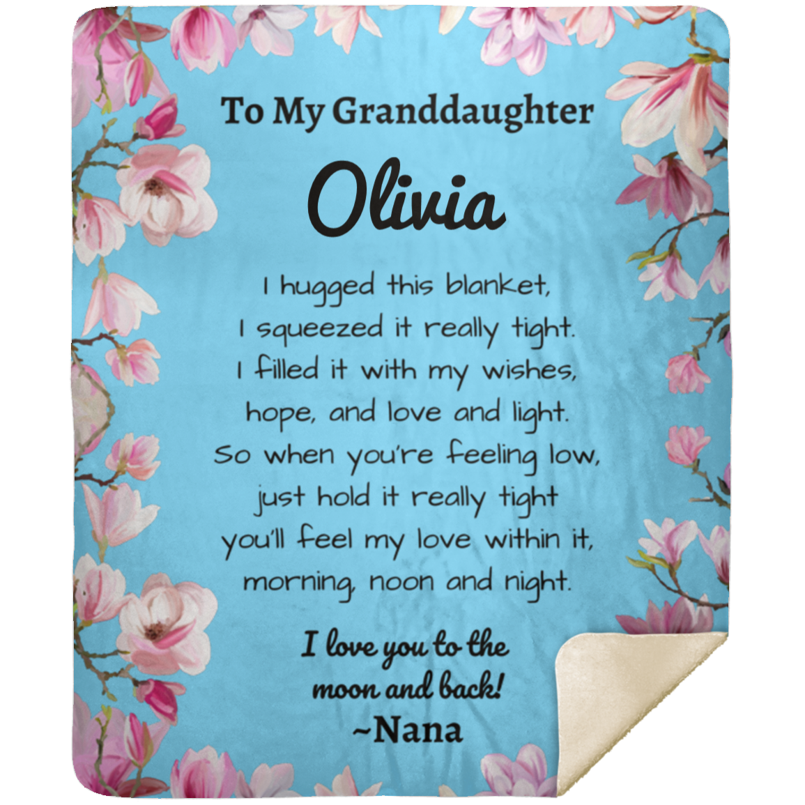 To My Granddaughter Personalized Sherpa Blanket |