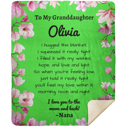 To My Granddaughter Personalized Sherpa Blanket |