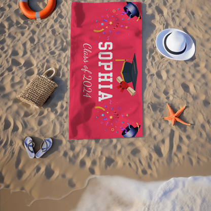 Customized Graduate Name Beach Towel