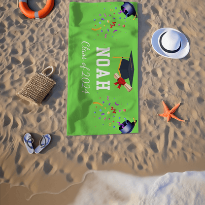 Customized Graduate Name Beach Towel