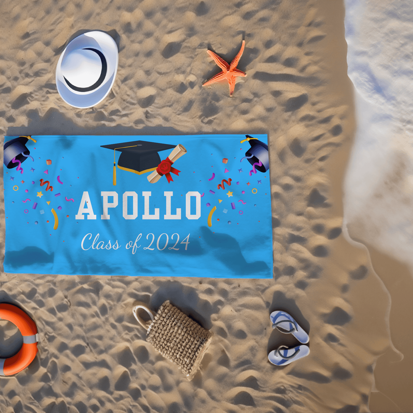 Customized Graduate Name Beach Towel