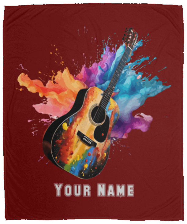 Personalized Acoustic Guitar Blanket