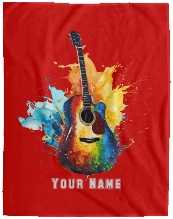 Personalized Acoustic Guitar Blanket