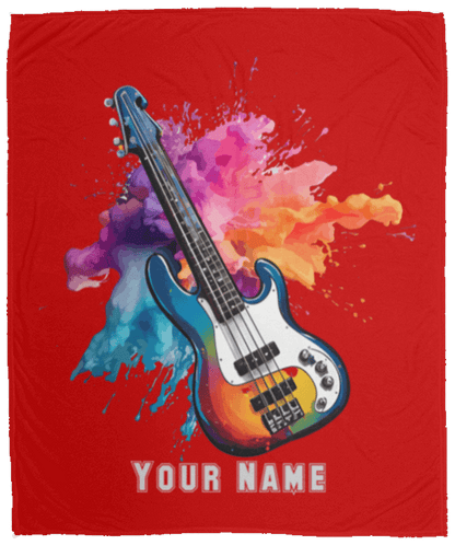 Personalized Bass Guitar Blanket