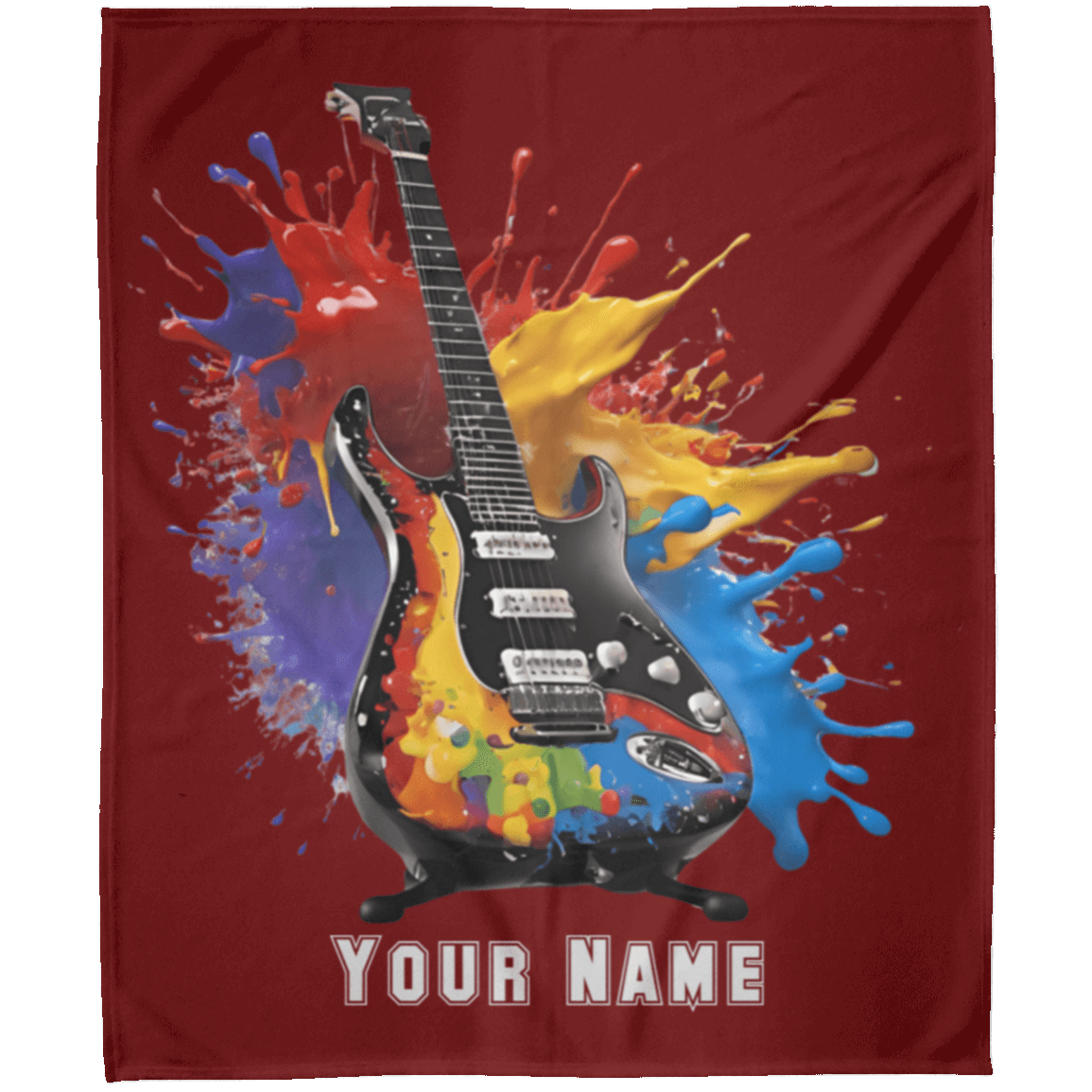 Personalized Electric Guitar Blanket