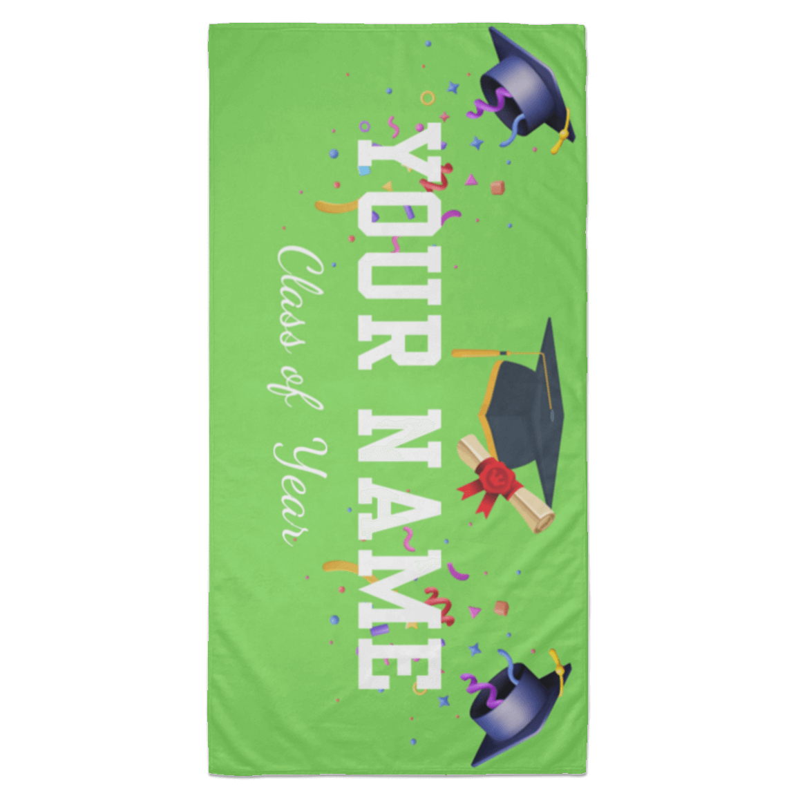 Customized Graduate Name Beach Towel