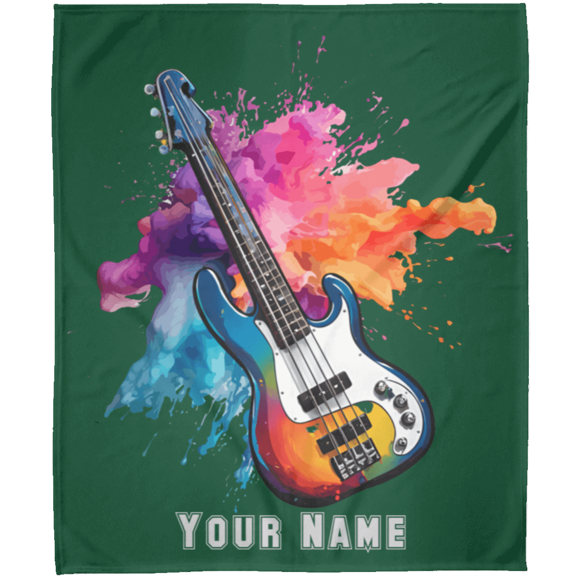 Personalized Bass Guitar Blanket