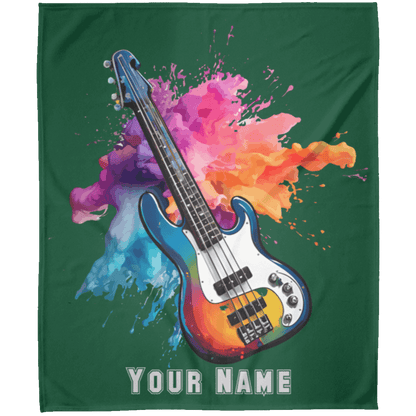 Personalized Bass Guitar Blanket