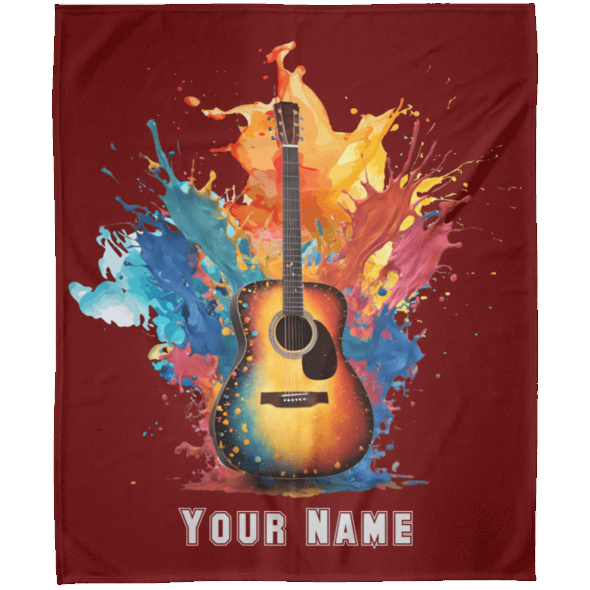 Personalized Acoustic Guitar Blanket