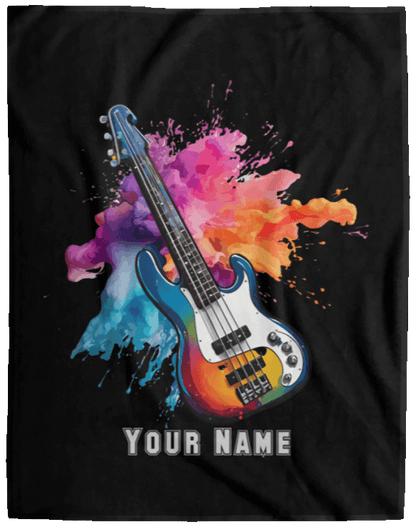 Personalized Bass Guitar Blanket