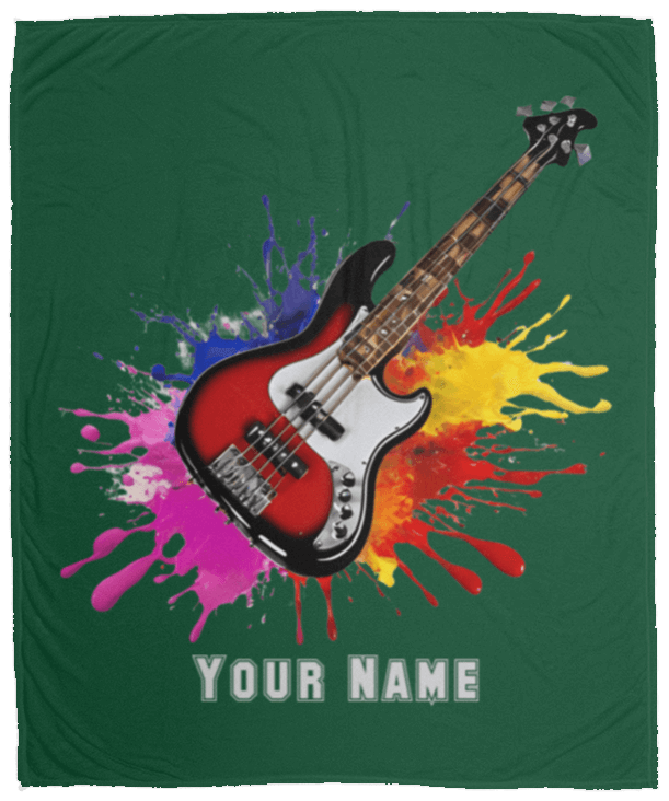 Personalized Bass Guitar Blanket