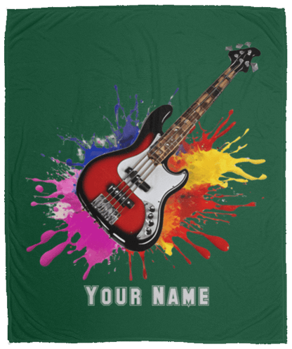 Personalized Bass Guitar Blanket