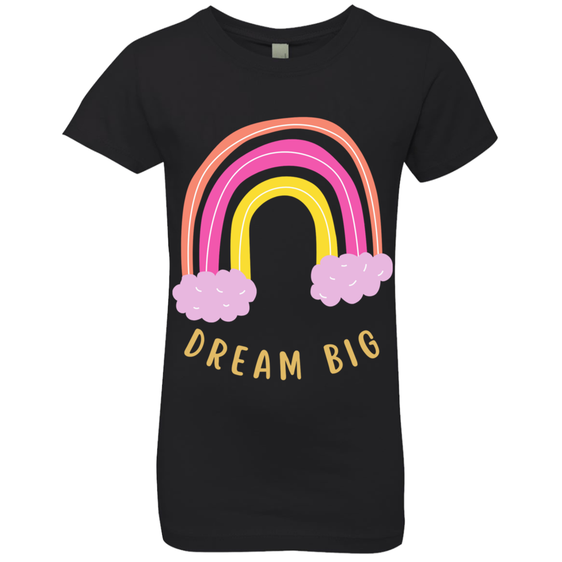 Rainbow Message Shirt Smile Good Vibes Only Love Wins Dream Big | Girls' Princess T-Shirt |