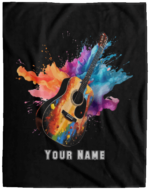 Personalized Acoustic Guitar Blanket