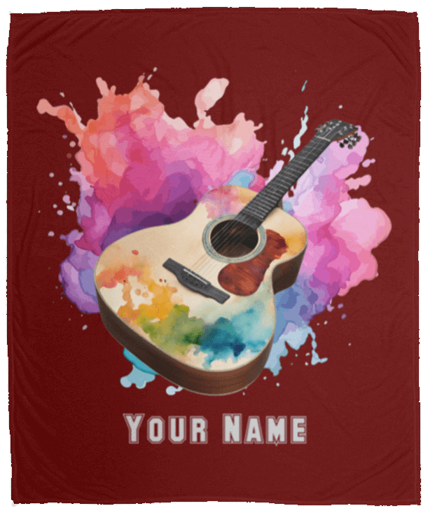 Personalized Acoustic Guitar Blanket