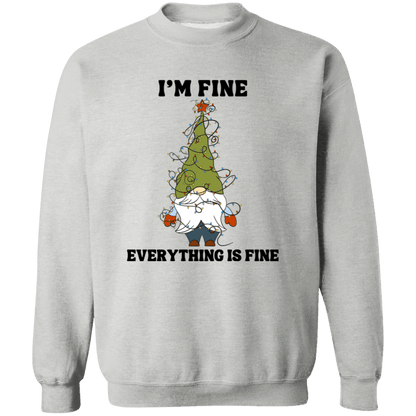 I'm Fine Everything Is Fine Crewneck Pullover Sweatshirt | Ugly Christmas Sweater | Men, Pullover, Sweatshirts