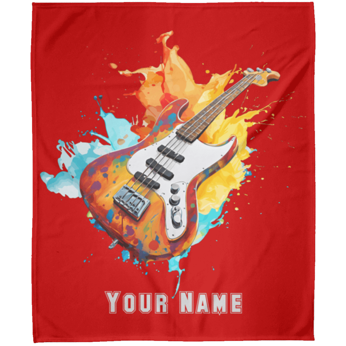 Personalized Bass Guitar Blanket