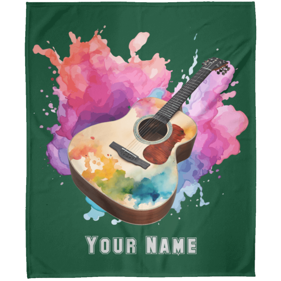 Personalized Acoustic Guitar Blanket