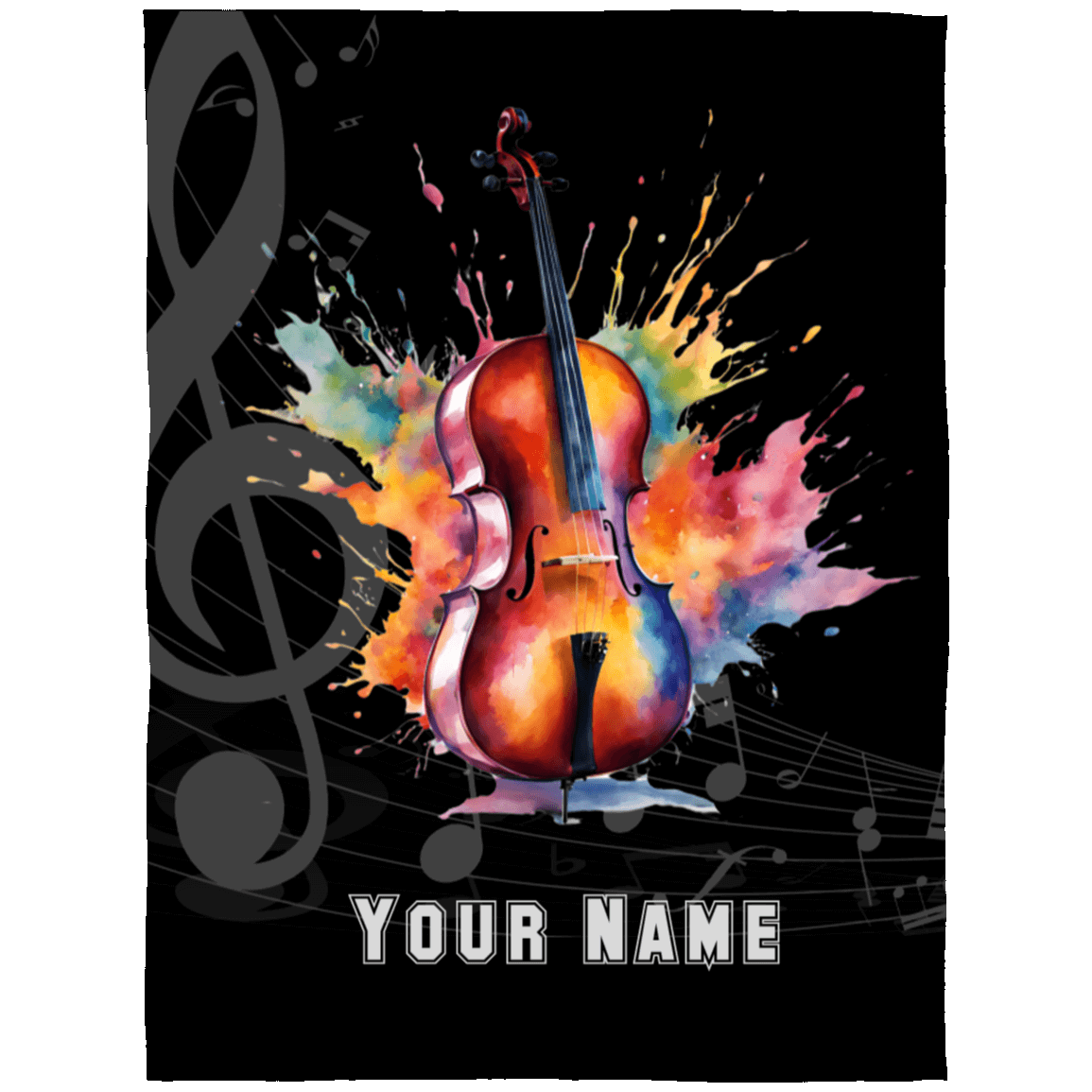 Personalized Cello Blanket