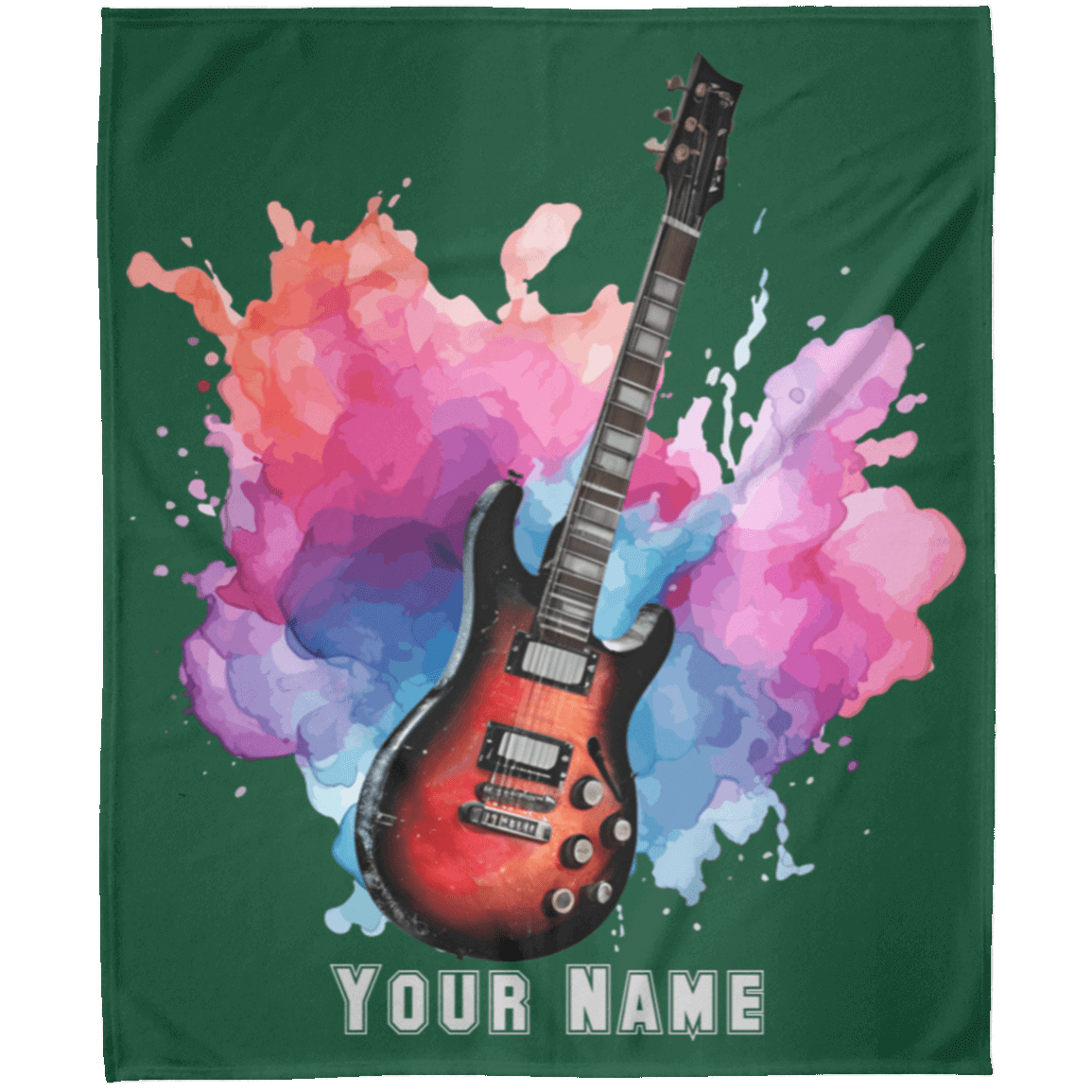 Personalized Electric Guitar Blanket