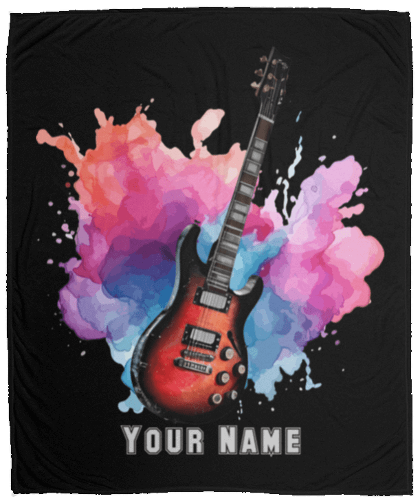 Personalized Electric Guitar Blanket