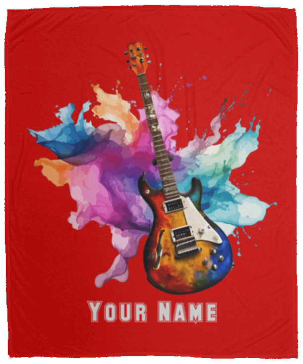 Personalized Electric Guitar Blanket