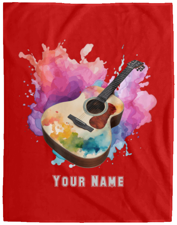 Personalized Acoustic Guitar Blanket