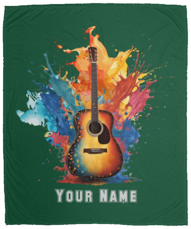 Personalized Acoustic Guitar Blanket