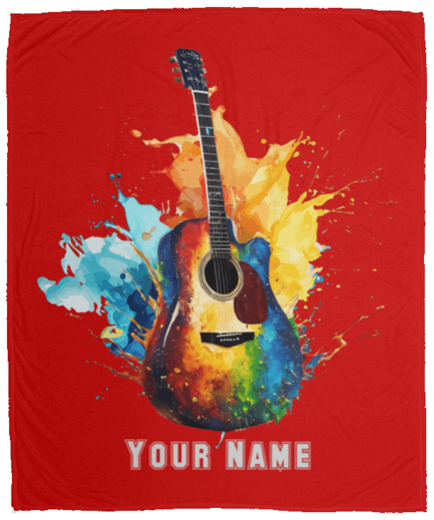 Personalized Acoustic Guitar Blanket