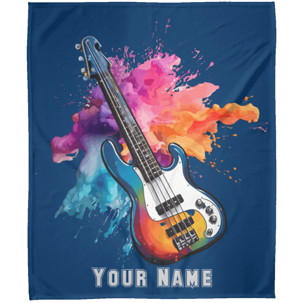 Personalized Bass Guitar Blanket