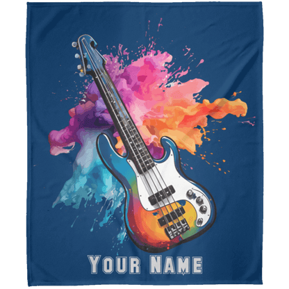 Personalized Bass Guitar Blanket