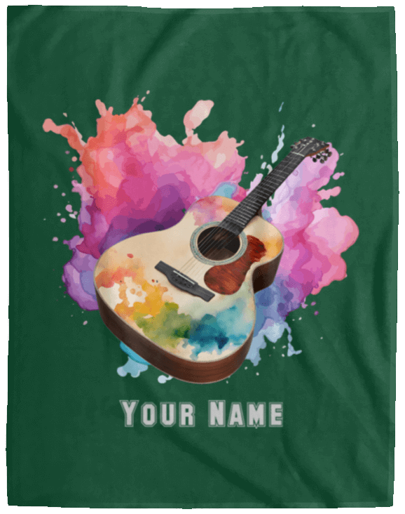 Personalized Acoustic Guitar Blanket