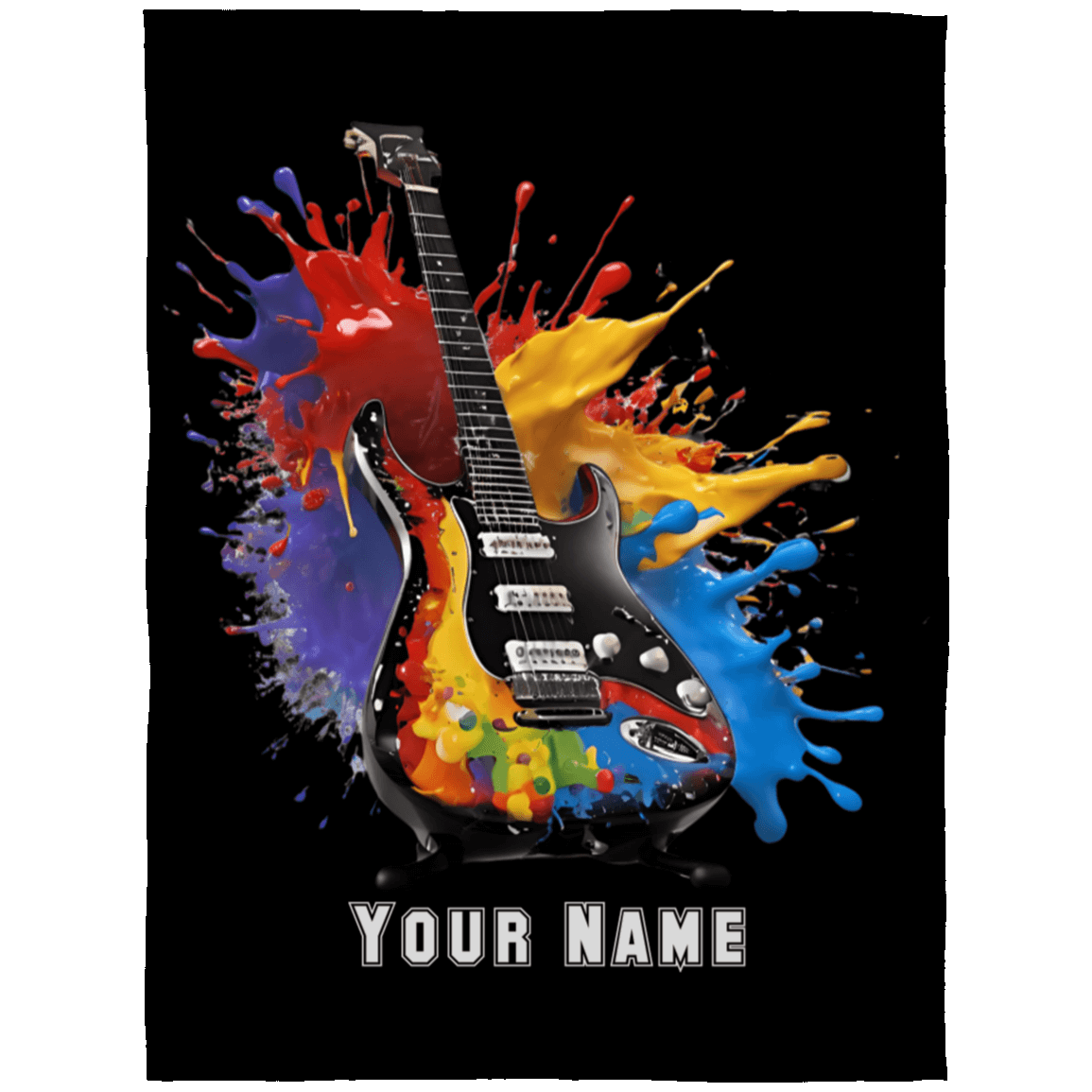 Personalized Electric Guitar Blanket