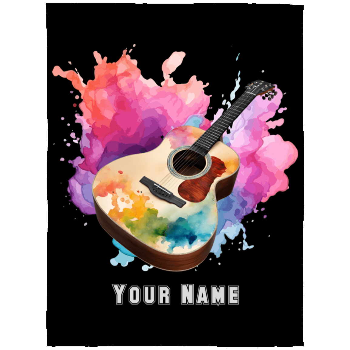 Personalized Acoustic Guitar Blanket