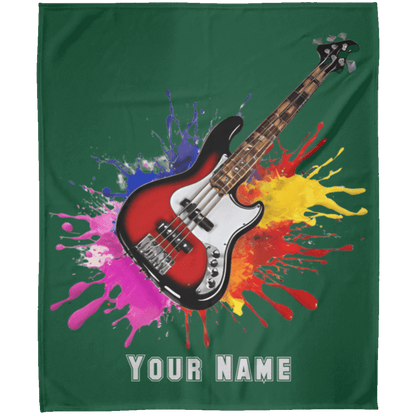 Personalized Bass Guitar Blanket