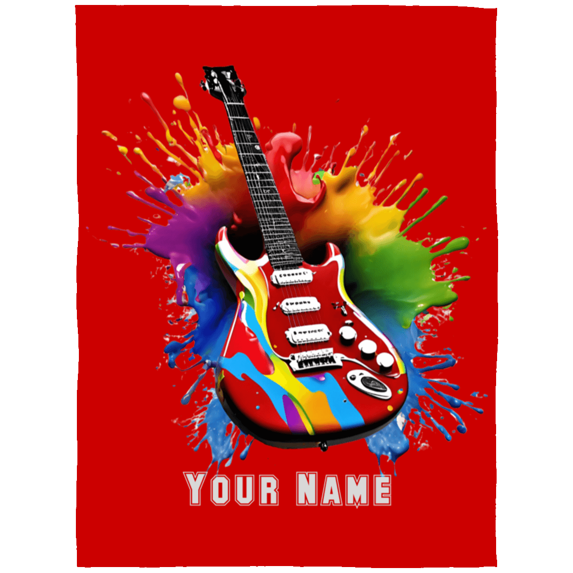 Personalized Electric Guitar Blanket