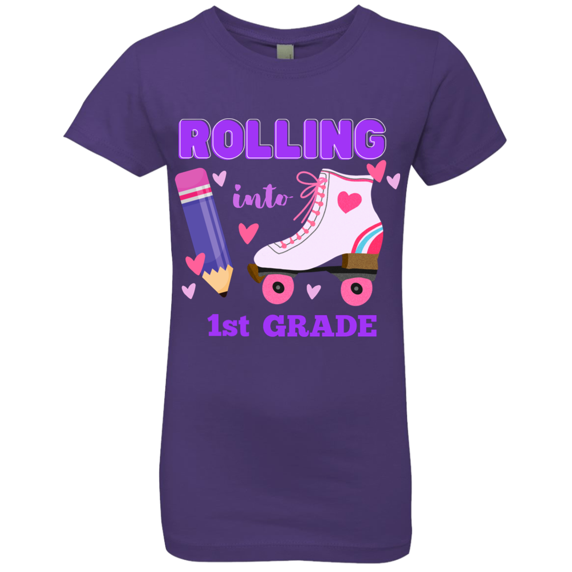 Rolling Into Customized Personalized Grade Shirt | Girls' Princess T-Shirt | Short Sleeve, T-Shirts, Youth