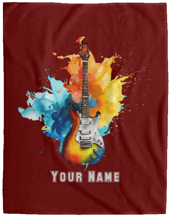 Personalized Electric Guitar Blanket