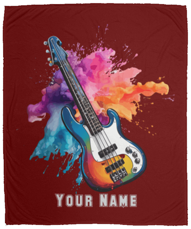 Personalized Bass Guitar Blanket