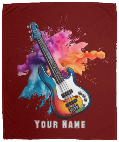 Personalized Bass Guitar Blanket