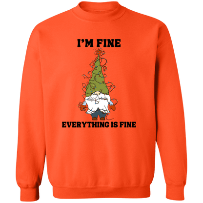 I'm Fine Everything Is Fine Crewneck Pullover Sweatshirt | Ugly Christmas Sweater | Men, Pullover, Sweatshirts