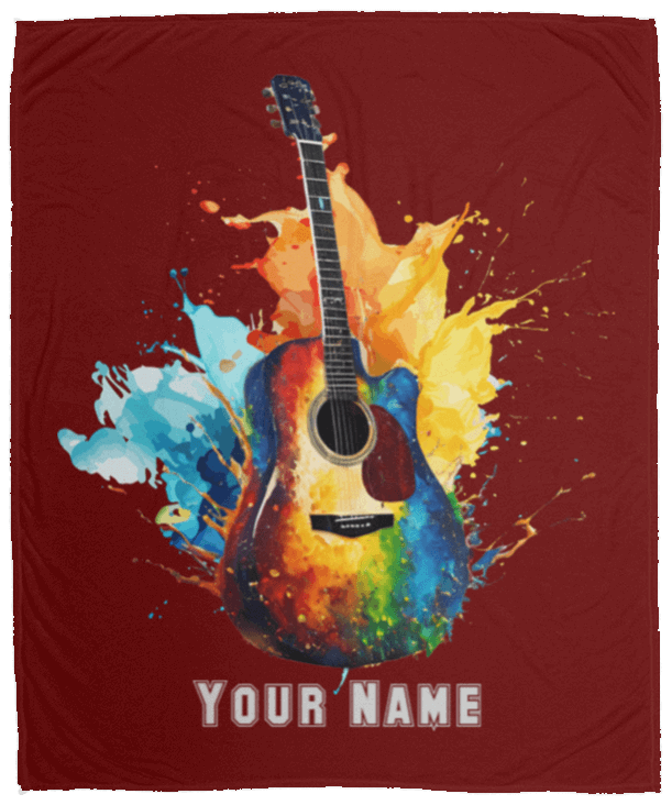 Personalized Acoustic Guitar Blanket