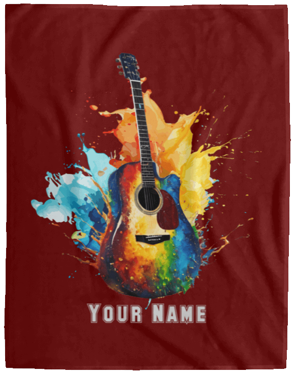 Personalized Acoustic Guitar Blanket