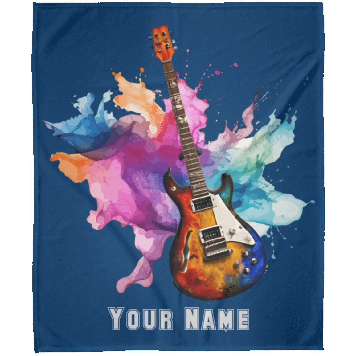 Personalized Electric Guitar Blanket