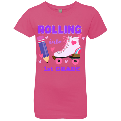 Rolling Into Customized Personalized Grade Shirt | Girls' Princess T-Shirt | Short Sleeve, T-Shirts, Youth