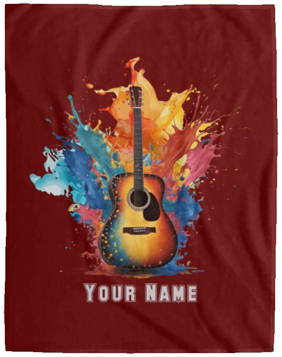 Personalized Acoustic Guitar Blanket