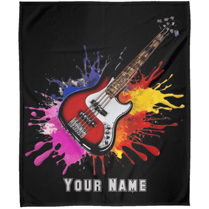 Personalized Bass Guitar Blanket