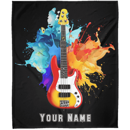 Personalized Bass Guitar Blanket