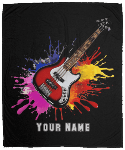 Personalized Bass Guitar Blanket