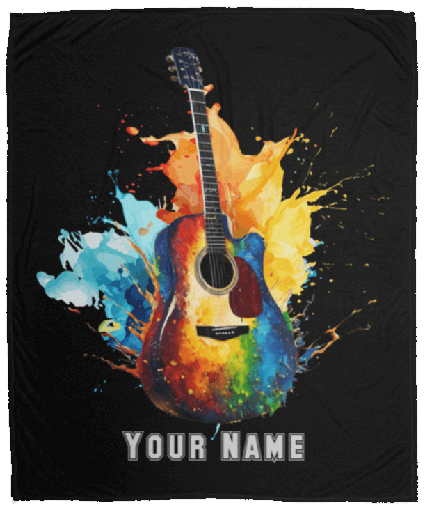 Personalized Acoustic Guitar Blanket